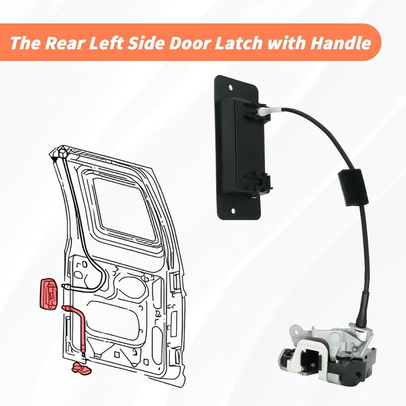 Blycorul Left Driver Side Rear Cargo Door Latch with Handle for 1992-2019 Ford E150 E250 E350 E450 Econoline Club Wagon Super Duty | Replaces 8C2Z-15431A03-A 6C2Z-15431A03-AA - Image 3
